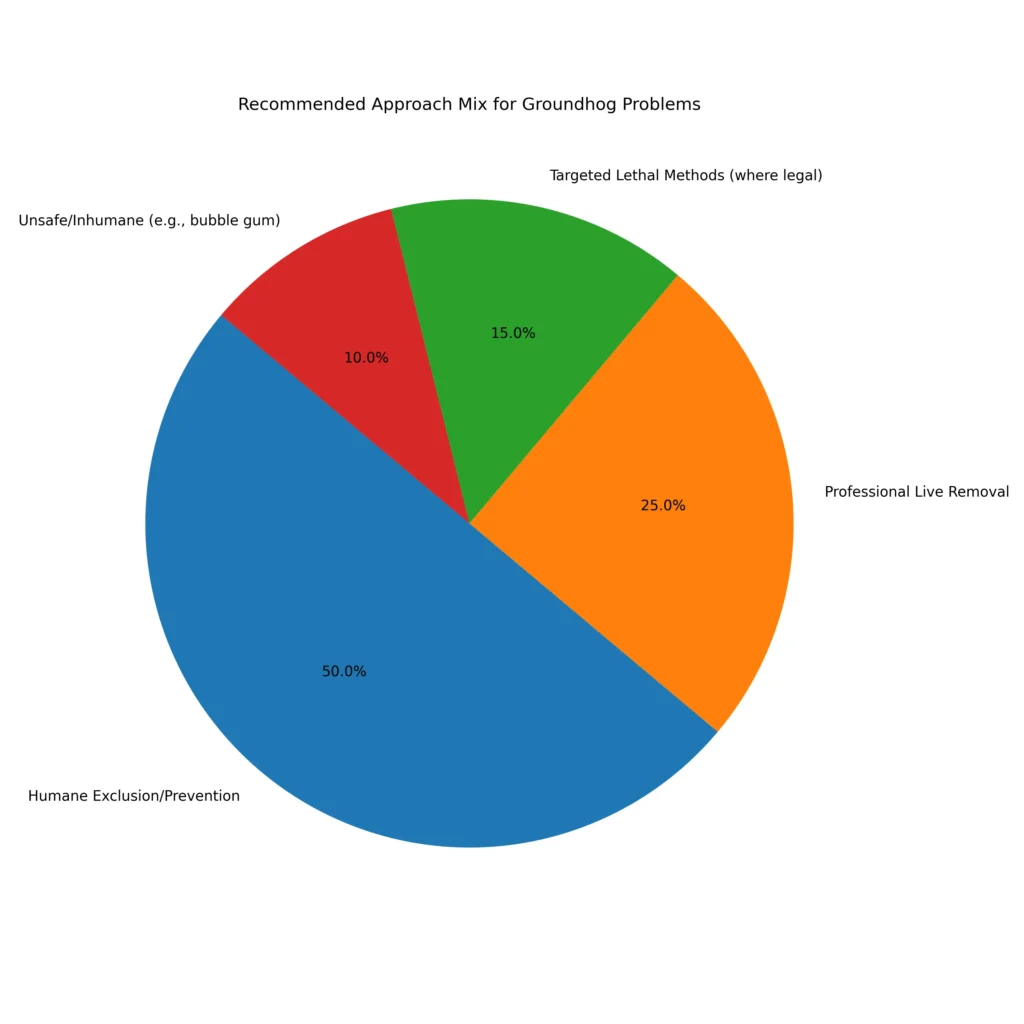 Recommended Approach Mix for Groundhog Problems Pie Graph