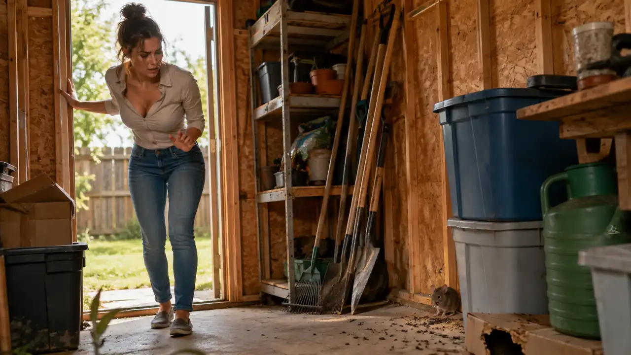 Woman worried after discovering a mouse inside her shed